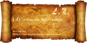 Lőrincze Nándor névjegykártya